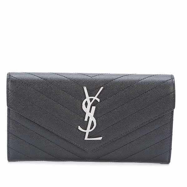 Túi Cầm Tay Nữ Yves Saint Laurent YSL Large Monogram Flap Wallet Màu Đen - 1