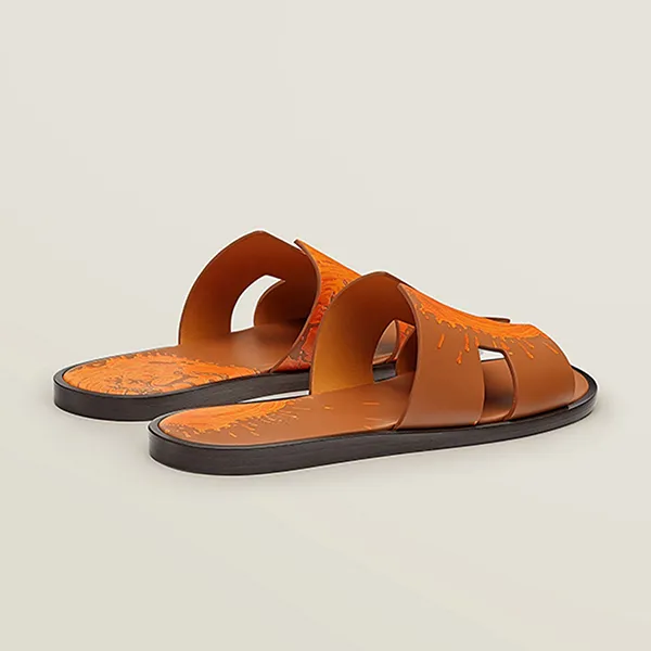Dép Hermès Izmir Sandals Màu Nâu Cam