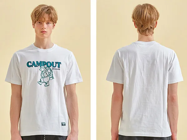 Áo Phông WHOAU Camping Bear Embroidered T-shirt WHRAB2507U Màu Trắng - Thời trang - Vua Hàng Hiệu