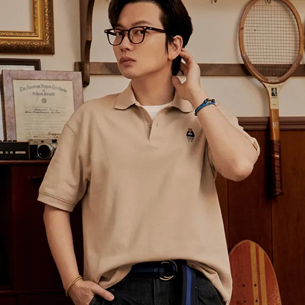 Áo Polo WHOAU Steve Short Sleeve Collar T-Shirt - WHHAC2414U Màu Beige Size S - Thời trang - Vua Hàng Hiệu