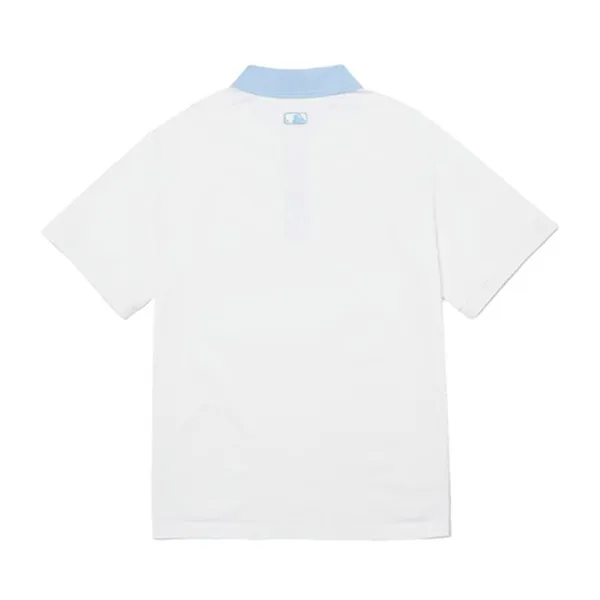 Áo Polo Nam MLB Men's Partial Monogram Collar T-Shirt 3LPQM2023 Màu Trắng Size M