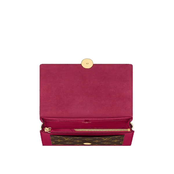 Túi Đeo Chéo Nữ Louis Vuitton LV Flore Chain Wallet M69578 Màu Nâu/Đỏ Hồng - Túi xách - Vua Hàng Hiệu