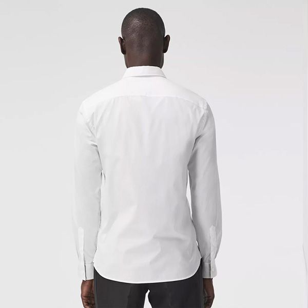 Áo Sơ Mi Burberry Slim Fit Monogram Motif Stretch Cotton Poplin Shirt Màu Trắng Size S - 4