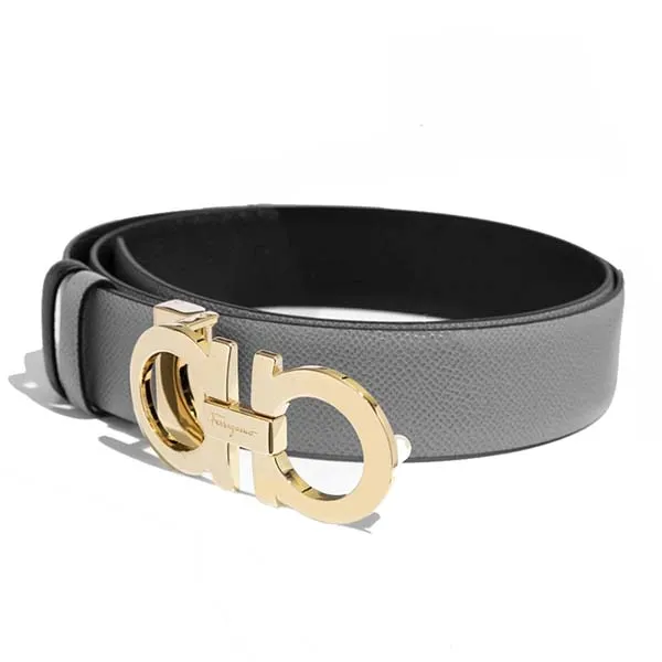Thắt Lưng Nam Salvatore Ferragamo Gancini Reversible Belt 35mm Màu Xám - Thắt lưng - Vua Hàng Hiệu