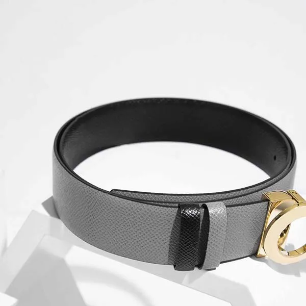 Thắt Lưng Nam Salvatore Ferragamo Gancini Reversible Belt 35mm Màu Xám - Thắt lưng - Vua Hàng Hiệu