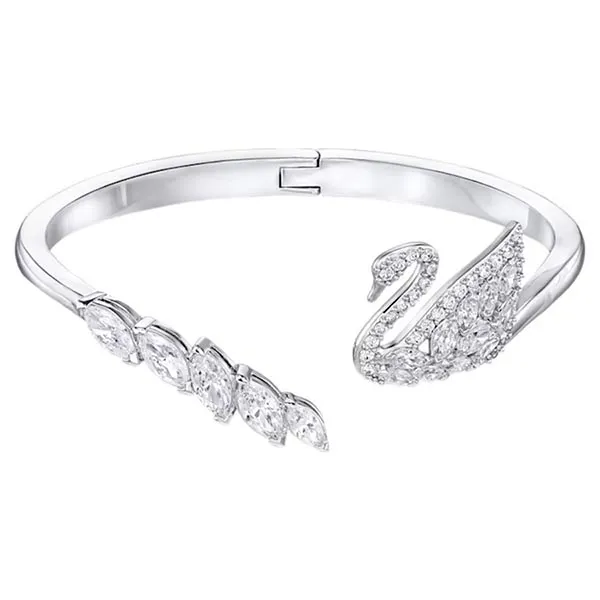 Vòng Đeo Tay Swarovski Swan Lake Banglewhite, Rhodium Plated Màu Bạc Size S