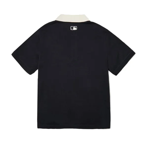 Áo Polo Nam MLB Men's Partial Monogram Collar T-Shirt 3LPQM2023 Màu Đen