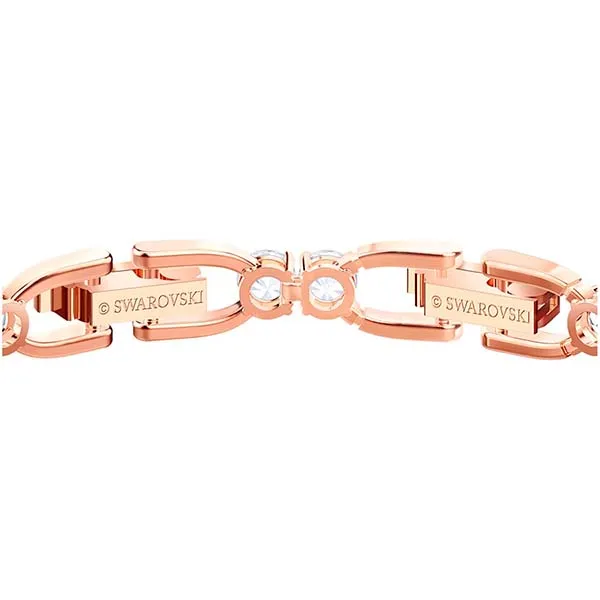 Vòng Đeo Tay Swarovski Tennis Deluxe Bracelet Round Cut, White, Rose Gold-Tone Plated 5464948 Màu Vàng Hồng