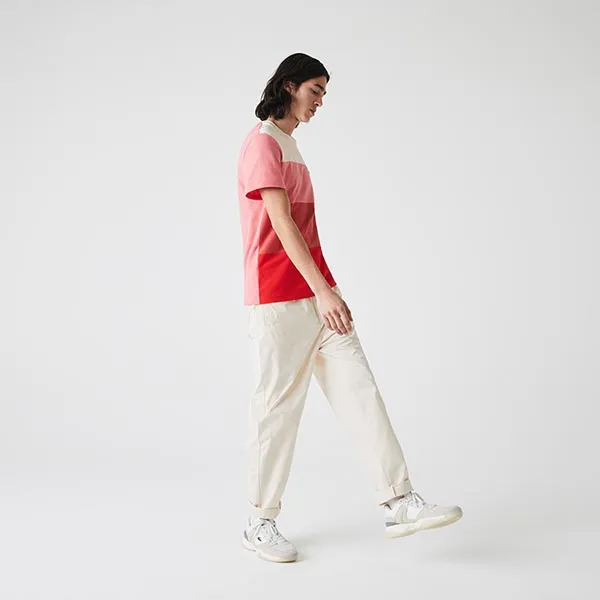 Áo Thun Lacoste Men's Color Block T-Shirt Màu Hồng Đỏ Size S