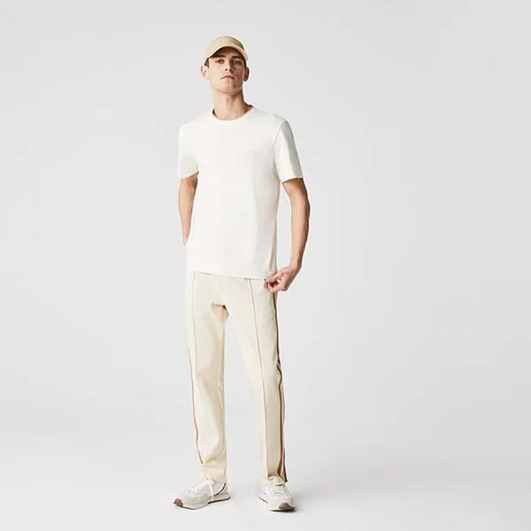 Áo Phông Lacoste Men’s Bicolor Crew Neck Cotton T-shirt Màu Trắng Kem Size S