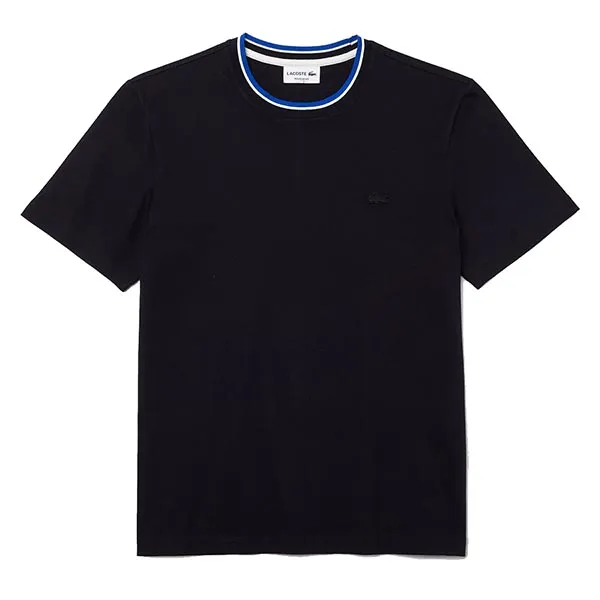 Áo Phông Lacoste Men’s Bicolor Crew Neck Cotton T-shirt Màu Xanh Navy Size XS