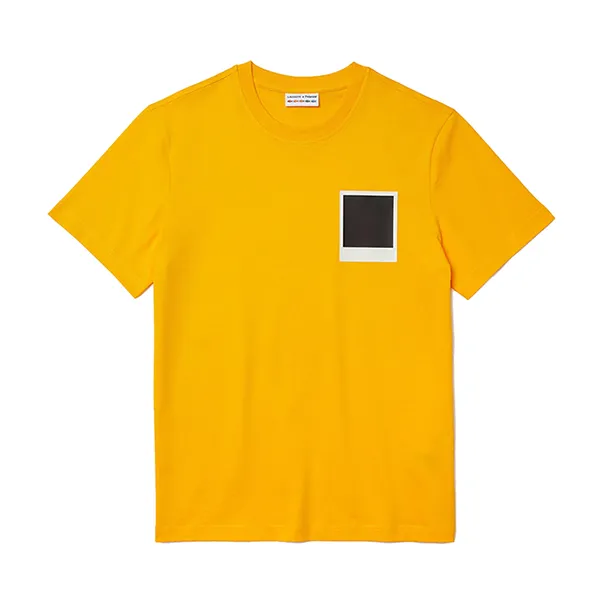 Áo Phông Men’s Lacoste X Polaroid Breathable Thermosensitive Badge T-shirt Màu Vàng Size XS