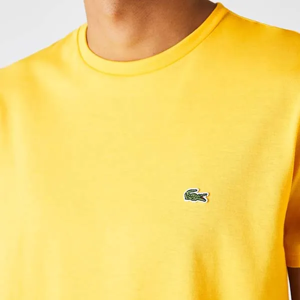 Áo Phông Nam Lacoste Men's Crew Neck Pima Cotton Jersey T-Shirt Màu Vàng Size S - 5
