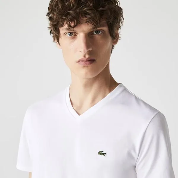 Áo Phông Lacoste Men's V-neck Pima Cotton Jersey T-shirt Màu Trắng Size S - Thời trang - Vua Hàng Hiệu