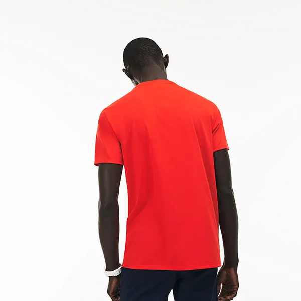 Áo Phông Lacoste Men's V-Neck Pima Cotton Jersey T-Shirt Màu Đỏ Cam Size S