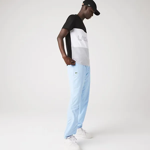 Áo Phông Lacoste Nam Cổ Tròn Chữ 3D Phối Màu Cotton Mới Nhất - Phong Cách Thời Trang Đẳng Cấp Mỹ, Đen/Trắng/Xám, Size S