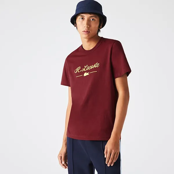 Áo Phông Lacoste Men’s Crew Neck Signature Embroidery Cotton T-Shirt Màu Đỏ Đô - Thời trang - Vua Hàng Hiệu