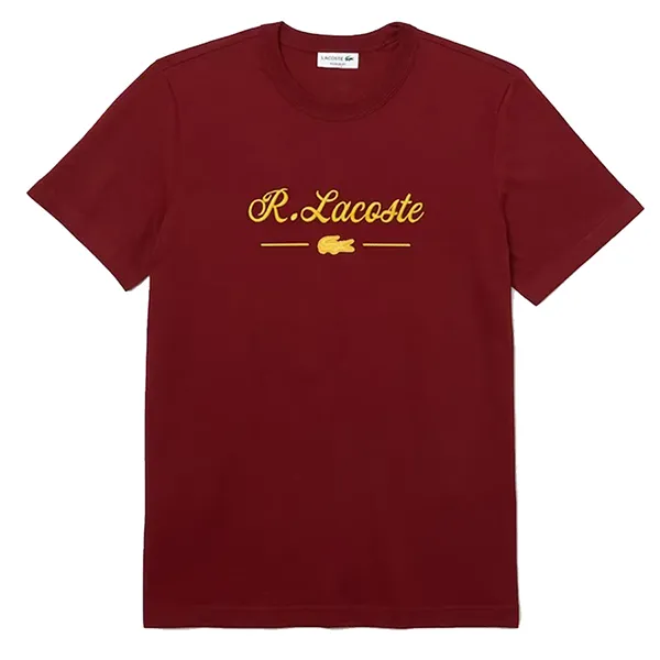 Áo Phông Lacoste Men’s Crew Neck Signature Embroidery Cotton T-Shirt Màu Đỏ Đô - Thời trang - Vua Hàng Hiệu