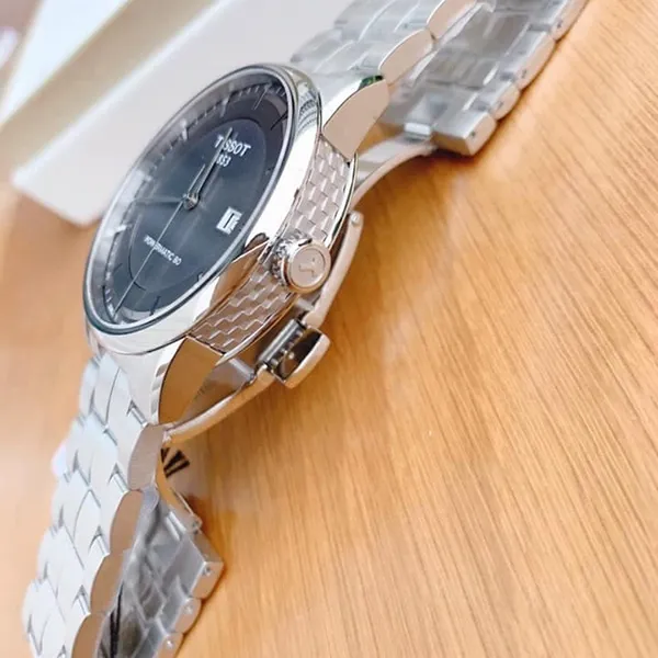 Đồng Hồ Nam Tissot T086.407.11.061.00 Sapphire Automatic Màu Bạc Mặt Xám