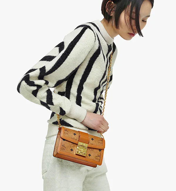 Túi Đeo Chéo MCM Tracy Crossbody In Visetos Mini Màu Nâu