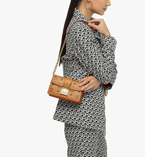 Túi Đeo Chéo MCM Tracy Crossbody In Visetos Mini Màu Nâu