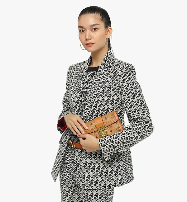 Túi Đeo Chéo MCM Tracy Crossbody In Visetos Mini Màu Nâu