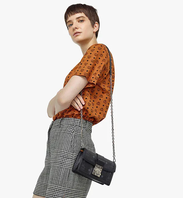 Túi Đeo Chéo MCM Tracy Crossbody In Visetos Mini Màu Đen