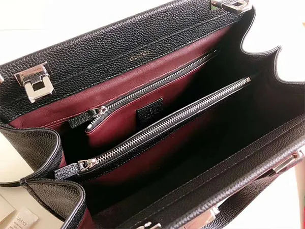 Túi Xách Gucci Zumi Grainy Leather Top Handle Bag Black 569712-1B90X-1000 Màu Đen