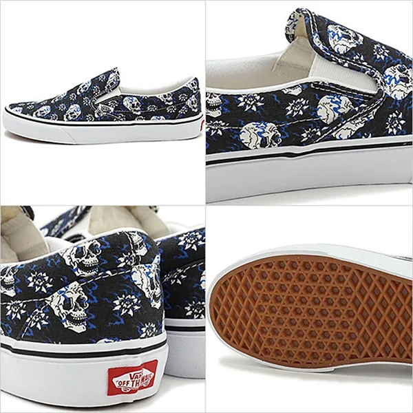 Giày Slip On Vans UA Classic Slip-On Flash Skulls VN0A4U381HJ Màu Đen Xanh Size 42 - Giày - Vua Hàng Hiệu