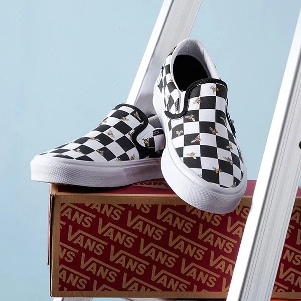 Giày Slip On Vans Bee Check VN0A33TB9EH Màu Đen Trắng Size 39 - 4