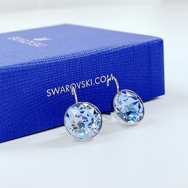Khuyên Tai Swarovski Crystals From Swarovski Small Bella Stud Earrings For Women 5528515 Màu Xanh Blue - 3