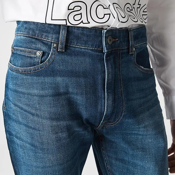 Quần Jeans Lacoste Men's Slim Fit Stretch Denim 5-Pocket Jeans Màu Xanh