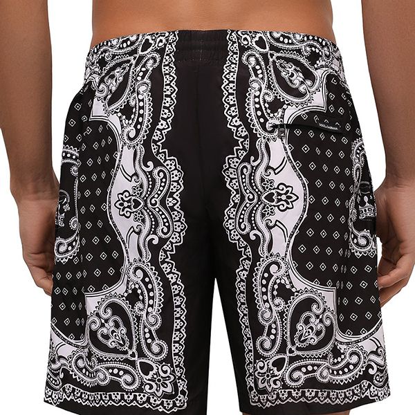 Quần Shorts Dolce & Gabbana D&G Men's Bandana Print M4A13T HHMWF Màu Đen Trắng Size S - 3