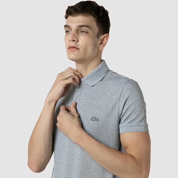 Áo Polo Lacoste Men's Paris Polo Shirt Regular Fit Stretch Cotton Piqué PH5522 CCA Màu Xám