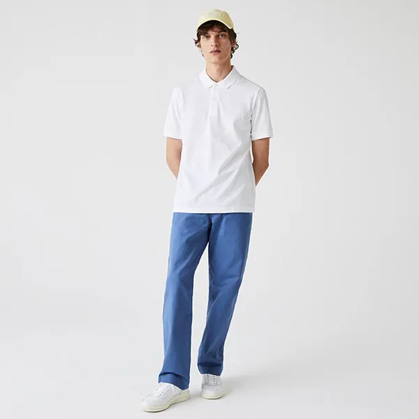 Áo Polo Lacoste Men’s Live Standard Fit Monogram Patterned Shirt Màu Trắng