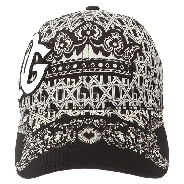 Mũ Nam Dolce & Gabbana D&G Patterned Baseball Cap GH590Z FPFMN Màu Đen Trắng Size 59 - Mũ nón - Vua Hàng Hiệu