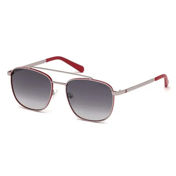 Kính Mát Guess Men's Silver Tone Square Sunglasses GU694606B55 Màu Bạc