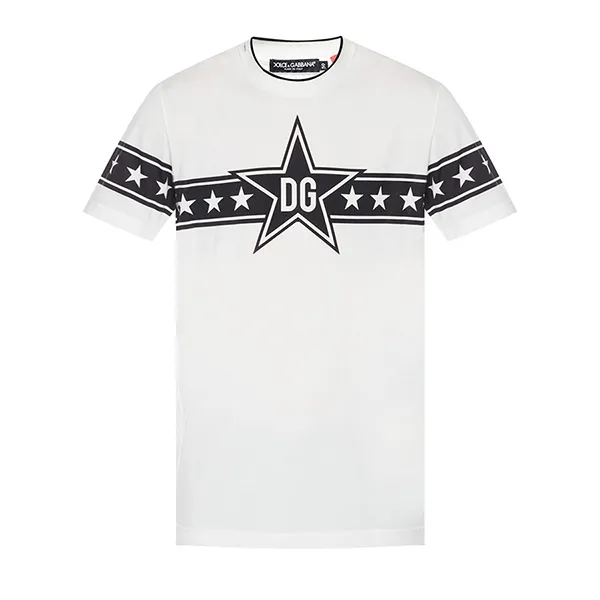 Áo Phông Nam Dolce & Gabbana D&G Logo-Printed DG Tshirt G8KD0T Màu Trắng Size 48