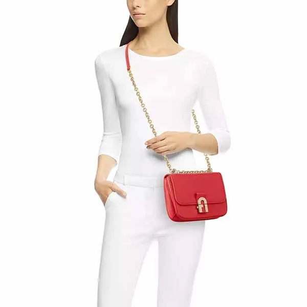 Túi Đeo Chéo Furla Cosy Mini Shoulder Bag Nero Màu Đỏ