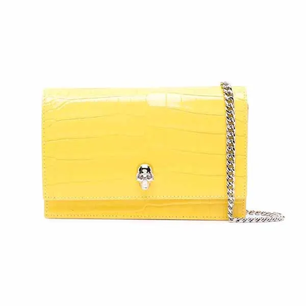 Túi Đeo Chéo Alexander Mcqueen Skull-Motif Crossbody Bag Màu Vàng - Túi xách - Vua Hàng Hiệu