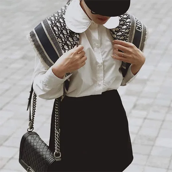 Khăn Dior Oblique Diortwin Square Scarf Màu Đen