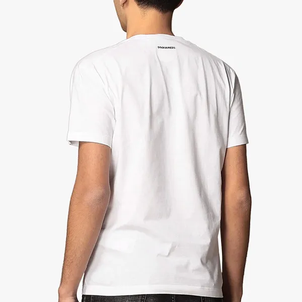 Áo Phông Dsquared2 T-Shirt White Caten Leaf Men S74GD0822 Màu Trắng