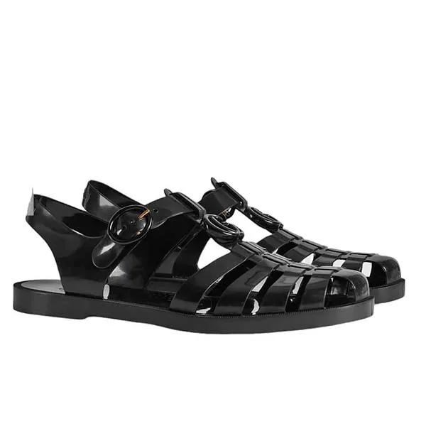 Dép Gucci Men's Sandal With Double G Màu Đen Size 39 - Dép - Vua Hàng Hiệu