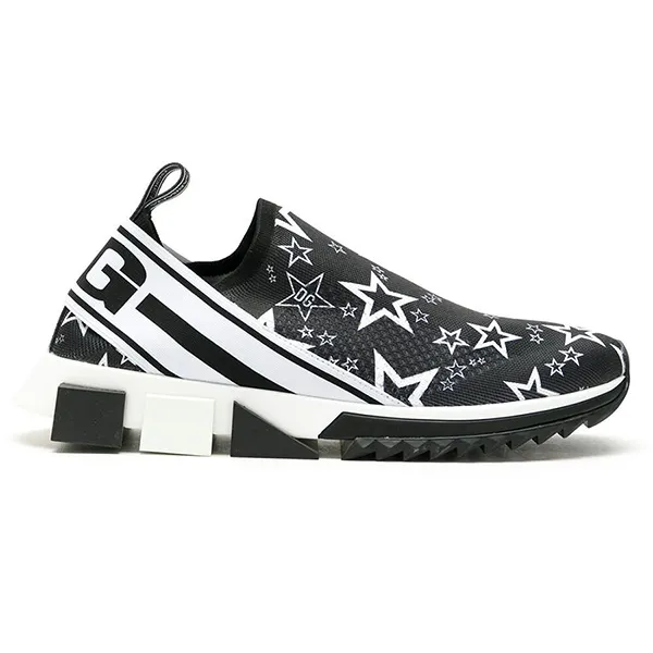 Giày Sneakers Dolce & Gabbana D&G Sorrento Star-Print CS1713 AJ607 Màu Đen Trắng