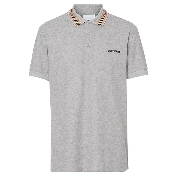 Áo Polo Burberry Icon Stripe Detail Polo Shirt Màu Xám