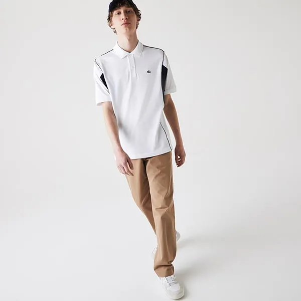 Áo Polo Lacoste Erkek Rahat Fit Renk PH9744 522 Bloklu Beyaz - Lacivert Màu Trắng Xanh Size 2