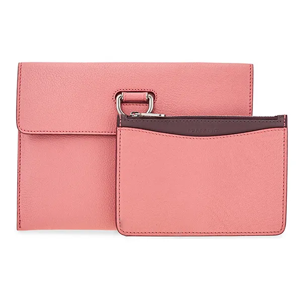 Túi Cầm Tay Burberry D-Ring Leather Pouch With Zip Coin Case 4075037 Màu Hồng - Túi xách - Vua Hàng Hiệu