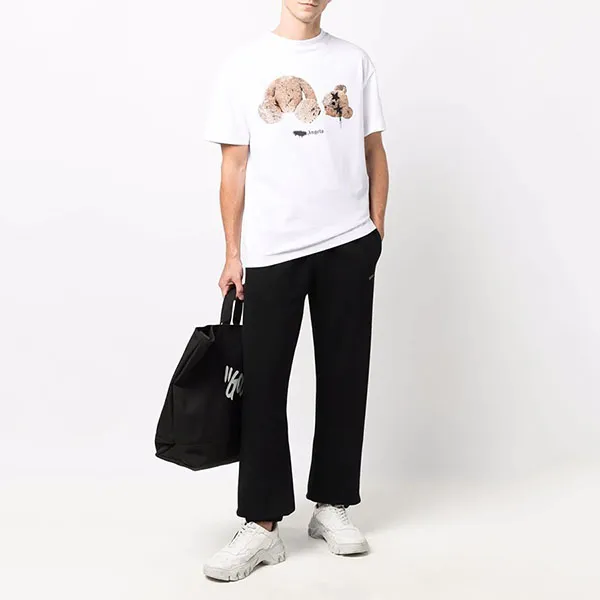 Áo Phông Palm Angels Bear-Print Logo T-Shirt PMAA001F21JER0270160 Màu Trắng - Thời trang - Vua Hàng Hiệu