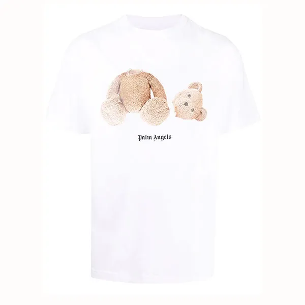 Áo Phông Palm Angels Logo-Print Short-Sleeve T-Shirt PMAA001F21JER0230160 Màu Trắng - Thời trang - Vua Hàng Hiệu