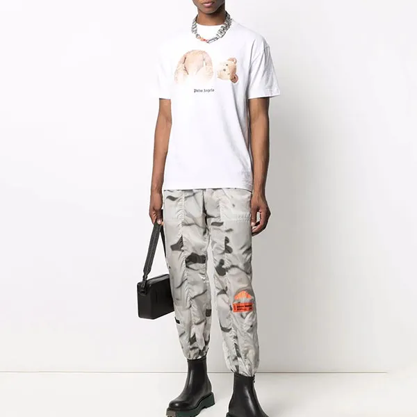 Áo Phông Palm Angels Logo-Print Short-Sleeve T-Shirt PMAA001F21JER0230160 Màu Trắng - Thời trang - Vua Hàng Hiệu